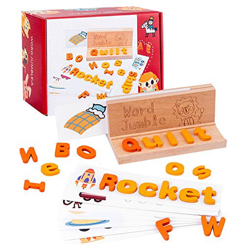 Matching Letter Game,Letter Spelling and Learning Card Games for Preschool Kindergarten Letter Reading and Writing Flash Card Games Words Spelling Game for Kids 3+ 