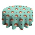 thumbnail image 4 of Cute Hedgehog and Love Round Tablecloth 60"x60",Wrinkle Wipeable Table Cloth for Kitchen Dining Room Picnic Patio Party, 4 of 6