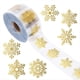 thumbnail image 1 of Rollo de 2500 Pegatinas Navideñas de Copos de Nieve Dorados - Etiquetas Adhesivas Redondas Transparentes para Decoración Navideña, 1 of 7