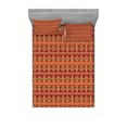 thumbnail image 2 of Ethnic Bedding Set with Sheet & Covers, Style Cultural Seamless Pattern Triangles Tribal, Printed Bedroom Decor 2 Shams, 4 Sizes, Ginger and Orange, by Ambesonne, 2 of 3