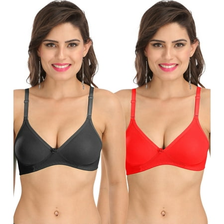 

Ossirrio Women s Everyday Non Padded Non Wired 3/4th Coverage T-Shirt Bra with Free Transparent Strap