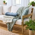 thumbnail image 6 of Better Homes & Gardens Woven Chenille Plaid Throw Blanket, Blue Silver ,50x72 Inches, 6 of 6