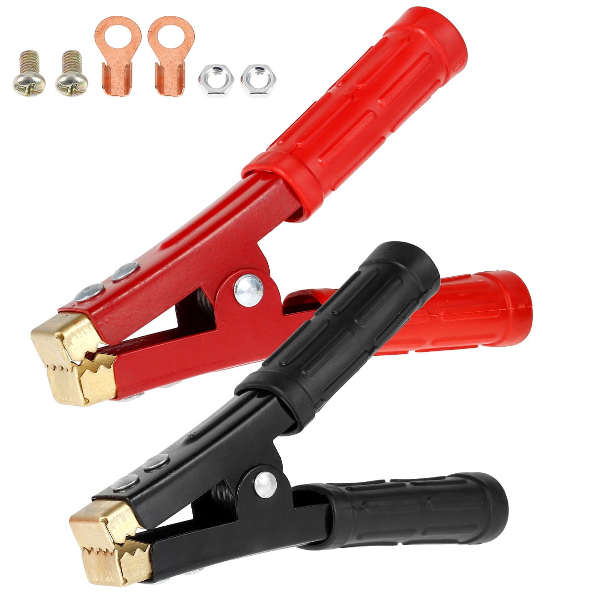2 X Vehicle Battery Test Alligator Crocodile Clips Clamp Red Black Testing~W4 