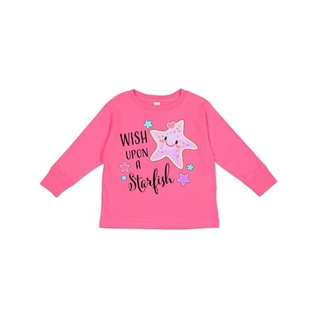 

Inktastic Wish Upon a Starfish Cute Boys or Girls Long Sleeve Toddler T-Shirt