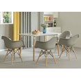 thumbnail image 2 of Bold Tones Mid-Century Modern Plastic DAW Shell Dining Arm Chair, Gray (Set of 4), 2 of 5