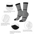thumbnail image 4 of Balery Black And White Stripes Calcetas Largas con Estampado para Hombre y Mujer – Suaves y Transpirables, Talla Única (US 5-11), 4 of 6
