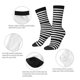thumbnail image 4 of Balery Black And White Stripes Calcetas Largas con Estampado para Hombre y Mujer – Suaves y Transpirables, Talla Única (US 5-11), 4 of 6