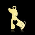 thumbnail image 1 of 5 colgantes de acero inoxidable 304 con forma de perro, chapados en oro de 18 quilates., 1 of 2