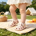 thumbnail image 2 of LIIPEE Baby Girls Sandals Kids Casual Summer Flower Embroidered Crib Shoes Fashion Hollow Out Hook And Loop First Walkers Prewalkers Footwear,3-6 Months, 2 of 9
