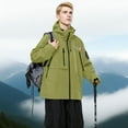 thumbnail image 4 of EchfiProm Windbreaker Jacket Women Lightweight Green Outdoor Zip-up Hooded Waterproof Coat, 4 of 7