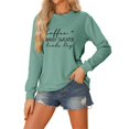 thumbnail image 5 of Clearance Women's Sweatshirts Coffee Baggy Sweater Kinda Day Women Fashionable Casual Printed Round Neck Top Hoodless Sweatshirt Sweatshirt for Women Casual, 5 of 6
