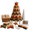 thumbnail image 2 of Fall Harvest DIY Quilted Tree Sewing Kit, Fabric Patchwork Tree Craft Set with Foam Cone & Guidebook, Pumpkin Topper Tabletop Ornament for Thanksgiving Home Decor 20CM, 2 of 4