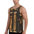 thumbnail image 2 of Lsque Ancient Egyptian Hieroglyph Pattern Mens Tank Tops Muscle Athletic Quick Dry Sleeveless Workout Fitness T Shirts Beach Tank Top, Loose-fit Sleeveless Shirt for Men-Large, 2 of 7