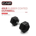 thumbnail image 3 of CAP Barbell, 40lb Rubber Hex Dumbbell, Single, 3 of 8