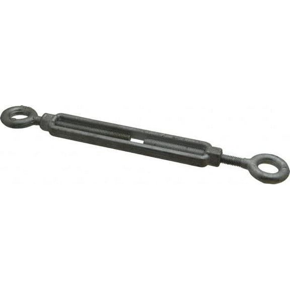 Made in USA 1,200 Lb Load Limit, 3/8" Thread Diam, 6" Take Up, Steel Eye & Eye Turnbuckle