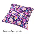 thumbnail image 3 of Throw Pillow Covers, cute rainbow mushroom Skull Soft Square Pillow Cases with Invisible Zipper for Couch Bed Sofa, Farmhouse Fall Home Decor 16"x16", 3 of 7