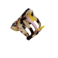 thumbnail image 3 of Stylish 2" Fashion Claw Clip, Tortoise Shell with Pink and Yellow Stripe, 3 of 3