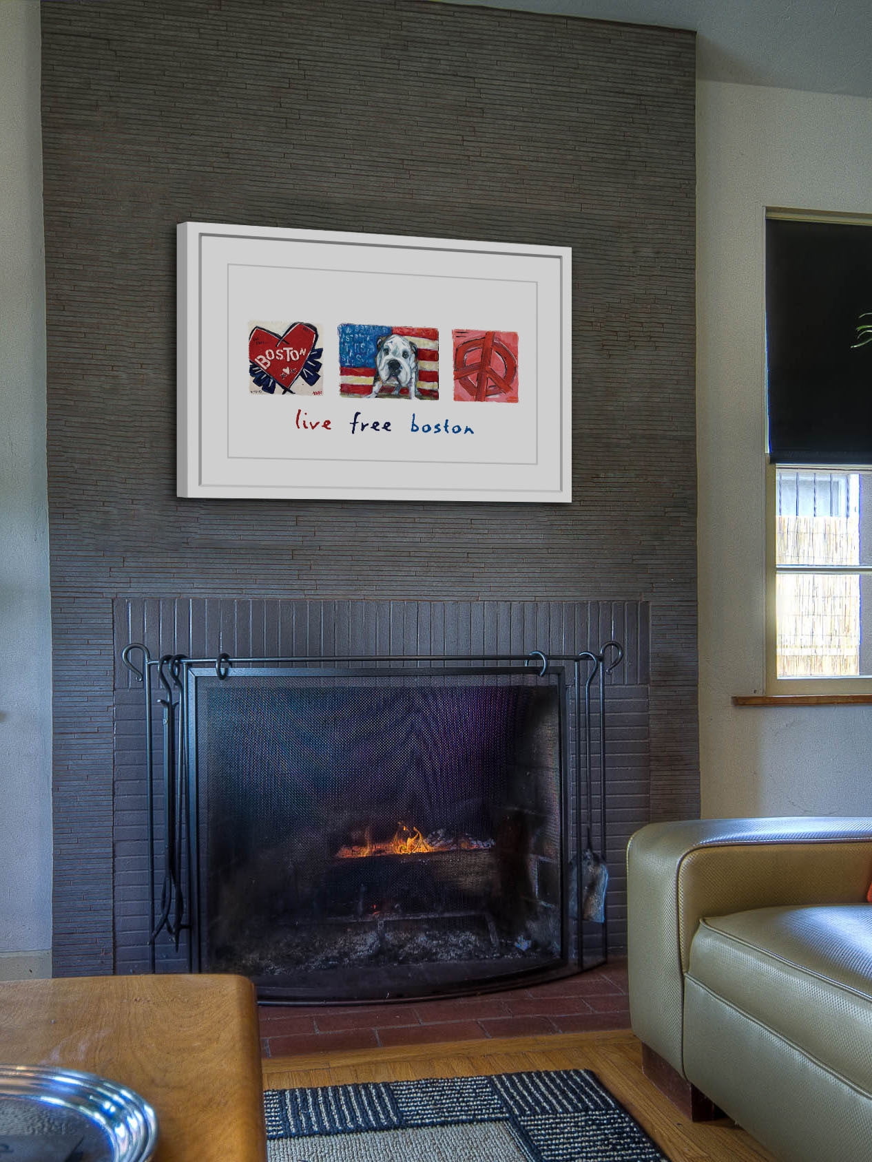 Marmont Hill "Live Free Boston" by Tori Campisi Painting Print in Frame