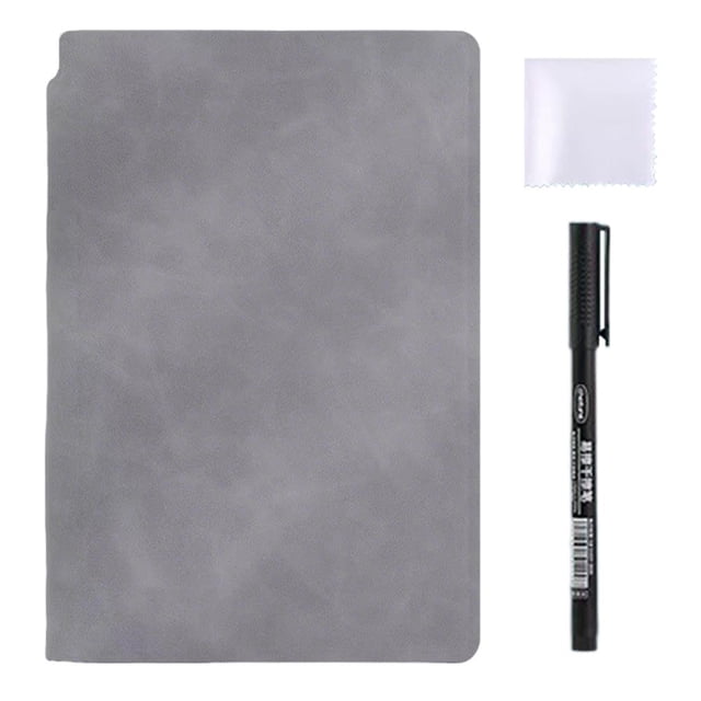 Carnet Tableau Blanc Réutilisable A5 avec Couverture en PU Renforcée / Bloc-Notes Portable Effaçable à Sec avec Marqueurs à Fort Contraste / Tableau Effaçable Anti-Ghosting pour Usage Professionnel à la Maison et au Bureau