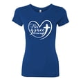 thumbnail image 2 of Wild Bobby His Grace Is Enough Heart Inspirational/Christian Women Slim Fit Junior Tee, Royal, Large, 2 of 5