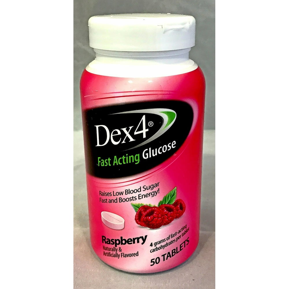 Dex4 Fast Acting Glucose Tablets Raspberry 50 ct