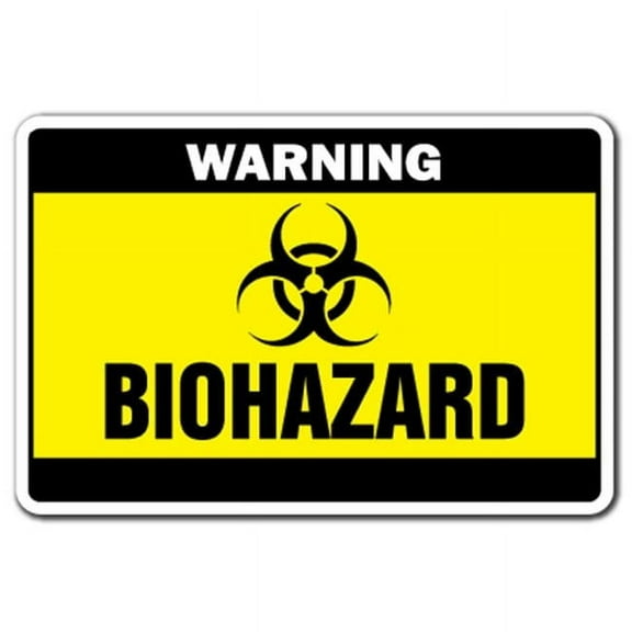 8 x 12 in. Biohazard Warning Decal - Danger Decals Toxic Symbol Bio Radiation Medical Waste