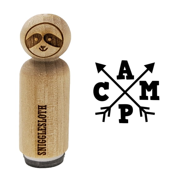 Camp Stylized with Arrows Rubber Stamp for Scrapbooking Crafting Stamping - Mini 1/2 Inch