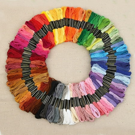 Dmc Cross Stitch Floss 100 Skeins of 8M Multi-color Soft Cotton Cross Stitch Embroidery Threads Floss Sewing ()