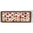 thumbnail image 4 of Gorgeous Home Linen 15pc Square Design Mosaic Brown Bathroom Set Banded Rubber Backing 2 Rug Bath Mats With Fabric Shower Curtain with Hooks, 4 of 5