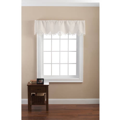 Mainstays Battenburg White Lace Curtain Valance