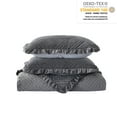 thumbnail image 3 of JML Velvet Quilt Set Queen Size 3 Pieces, Soft Velvet Diamond Pattern Bedspread Coverlet Quilted Bedding Set, with 2 Pillow Shams,Dark Gray, 3 of 7