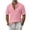 Pink#, variant on Miqool Men's Linen Shirts Casual Button Down Short Sleeve Shirts Summer Beach Shirt Vacation Wedding Shirt with Pocket(Dark Blue, S)
