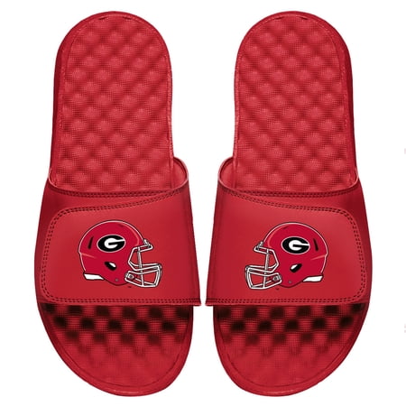 Men s ISlide Red Georgia Bulldogs Helmet Logo Slide Sandals