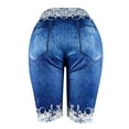 thumbnail image 3 of iOPQO Yoga Shorts shorts for women Women Basic Slip Bike Shorts Compression Workout Leggings Yoga Shorts Capris Blue L, 3 of 4