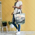 thumbnail image 4 of FORMRS Womens Canvas Tote Bag with Zipper Inner Pocket Shoulder Handbag, Watercolor Mountatin, 4 of 7