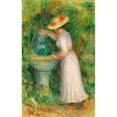 thumbnail image 2 of Pierre-Auguste Renoir 17x24 Gold Ornate Framed and Double Matted Museum Art Print Titled - Young Girl Near a Fountain (1885), 2 of 4