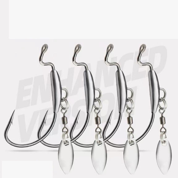 Weighted Swimbait Hooks with Blades, EWG Wide Gap Weedless Bass Fishing Hooks for Soft Plastic Worms and Swimbaits