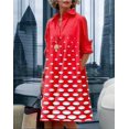 thumbnail image 3 of Vestido Zhyaj para mujer, bohemio, maxi rojo, casual, playa, con bolsillos, 3 of 6