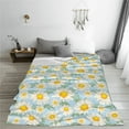thumbnail image 5 of Honeii Daisies Flowers Print Fleece Blanket - Throw Blanket for Bed, Sofa, Couch, Camping, and Travel , Microplush Ultra Soft Warm Blanket-80"x60", 5 of 7