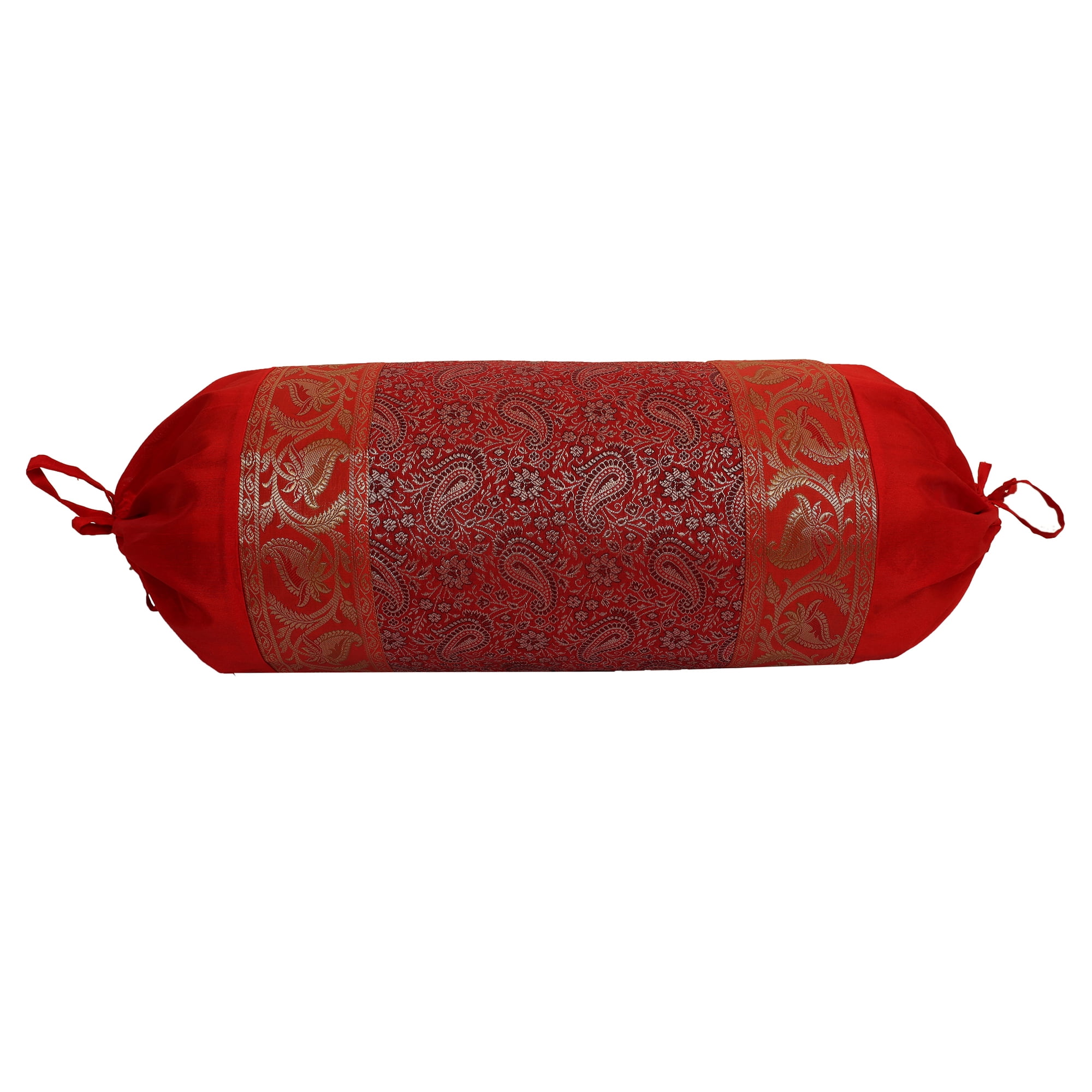 Stylo Culture Ethnic Polydupion Cylindrical Yoga Bolster Pillow Cover