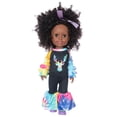 thumbnail image 5 of Conjunto de diadema de muñeca africana de piel negra, muñeca bebé realista de 14 pulgadas, juguete para regalo para niños pequeños, 5 of 5