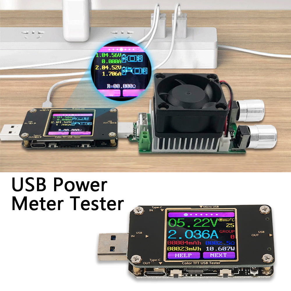 USB Power Meter Tester Type-C LCD Display Multimeter Voltmeter Ammeter Detector 