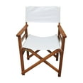 thumbnail image 3 of Solid Natural Wood Frame 19'' Folding Director Chair Wooden Chair Canvas Collapsible Chair, ﻿ ﻿Casual Home Director's Chair, White, 3 of 9