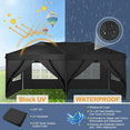 thumbnail image 3 of COBIZI 10x20 EZ Pop Up Canopy Tent Party Tent Outdoor Event Protable Instant Shelter Canopy Gazebo with 6 Removable Sidewalls and Carry Bag,Black, 3 of 10