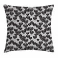 thumbnail image 1 of Romantic Throw Pillow Cushion Cover, Gothic Hearts Tattoo Style Valentine's Love Graffiti Grunge Illustration, Decorative Square Accent Pillow Case, 24 X 24 Inches, Pale Grey Black, by Ambesonne, 1 of 2