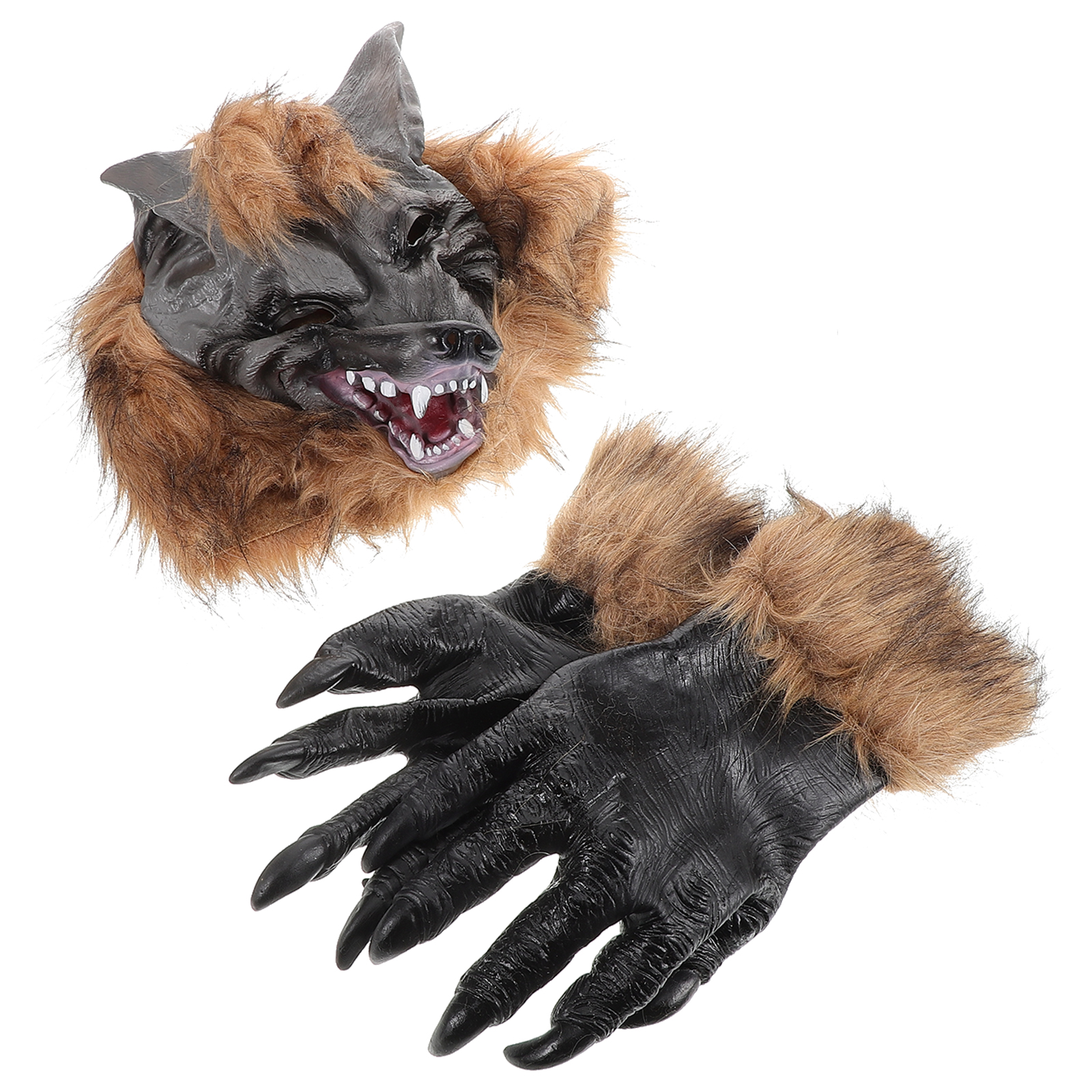 Pack De 2 Máscaras De Hombre Lobo De Halloween – Media Cara De Plástico Con Diseño 3D Y Colmillos Negros, Para Adultos Y Jóvenes, Ideal Para Disfraces De Terror Y Cosplay