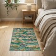 thumbnail image 3 of ODIKA 2'x3' Washable Accent Rug Pet Friendly, Bedside Mat Dolphin Ocean Turtle Marine Reef Themed Theme Coral Motifs Print for Bedroom, Nursery, RV, 3 of 7