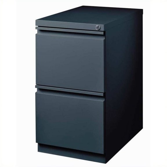 Pemberly Row 2 Drawer Mobile Metal File Cabinet in Charcoal
