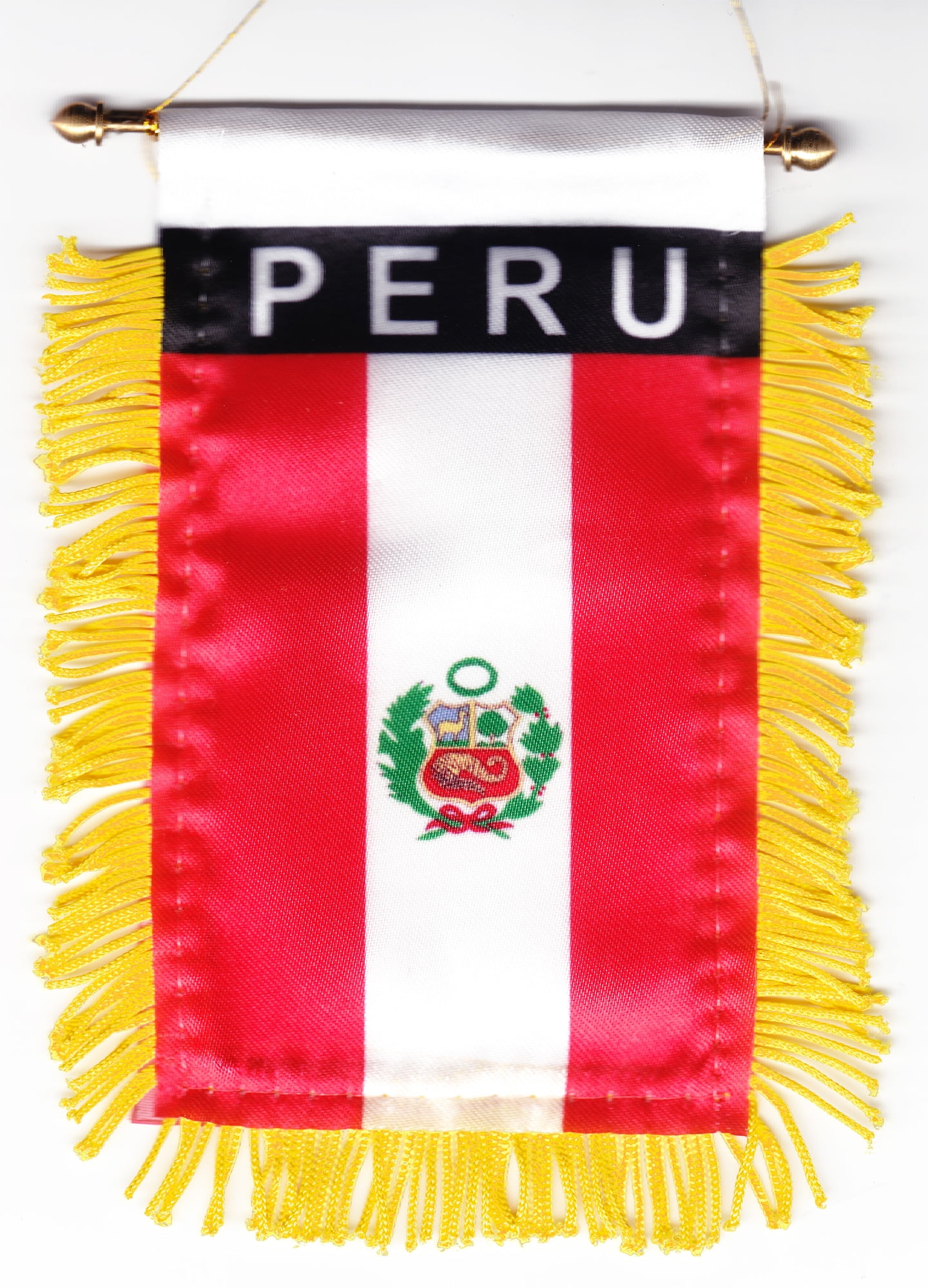 "PERU" FLAG MINI BANNER CAR WINDOW MIRROR 
