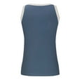 thumbnail image 4 of Tank Tops for Women Plus Size Sleeveless Ribbed High Neck Racerback Slim Fitted Color Block Casual Summer Shirts Blue XL, 4 of 4